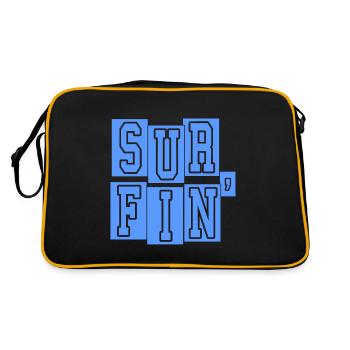 SURFIN' Classic Surfing Designs T-Shirt Present - Retro Bag - black/gold - Back