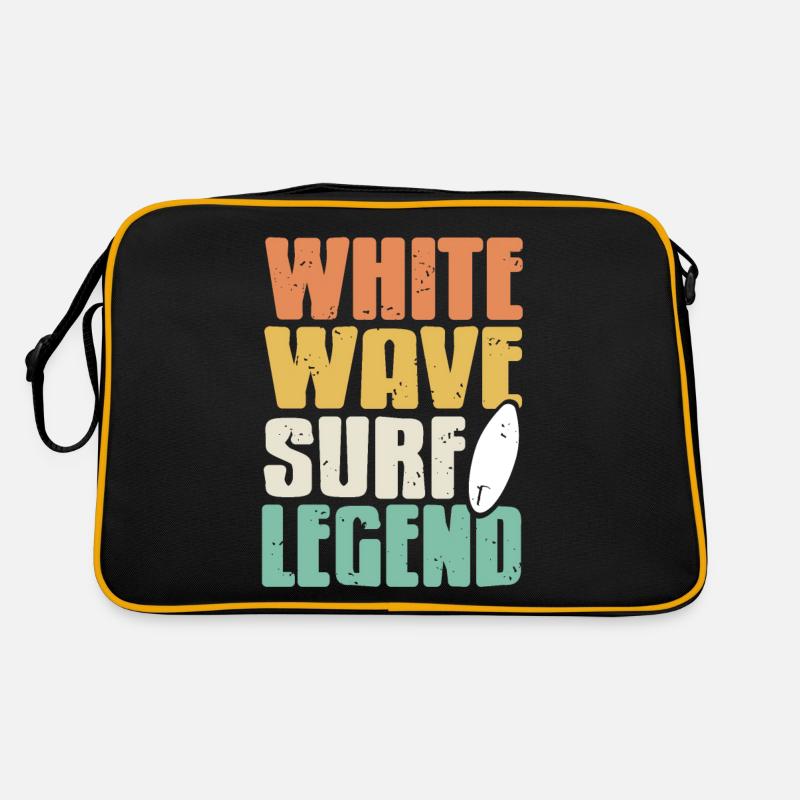White Wave Surf Legend Retro Surfing T-Shirt Sac Retro