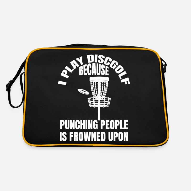 Discgolf lustige Spruch Discgolfer Discgolfspieler Retro Tasche