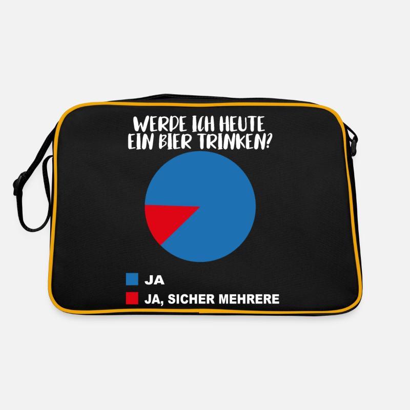 Diagramm werde ich heute noch ein Bier trinken? Retro Tasche