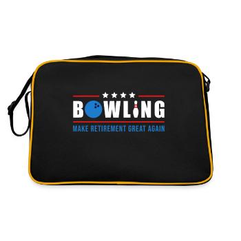 Bowling Make Retirement Great Again - Retro Tasche - Schwarz/Gold - Hinten