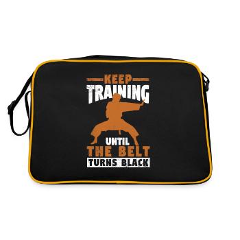 Karate trainer fan continues to train - Retro Bag - black/gold - Back