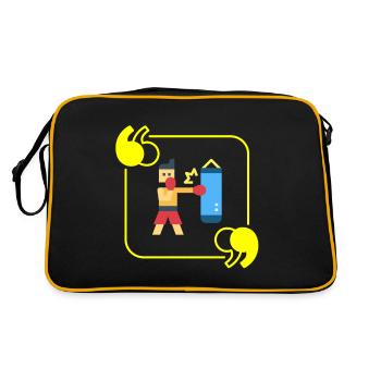 Boxing pixel - boxer gift idea - Retro Bag - black/gold - Back