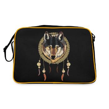 Indian Boho Style Cadeau Wolf Dream Catcher - Sac Retro - noir/or - Dos