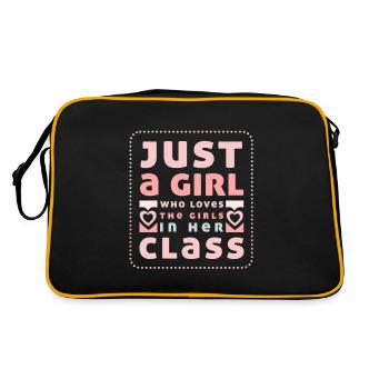FUNNY JUST A GIRL WHO LOVES THE GIRLS IN HER CLASS - Sac Retro - noir/or - Dos