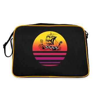 Viking navire Vintage rétro drakkar - Sac Retro - noir/or - Dos