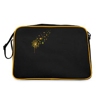 Summer Holiday Gift Fruit Tropical Pineapple - Retro Bag - black/gold - Back