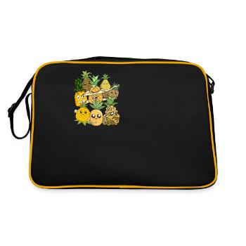 Summer Holiday Gift Fruit Tropical Pineapple - Retro Bag - black/gold - Back