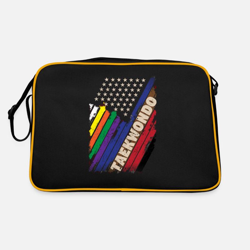 Drapeau américain Blanc Couleurs de ceinture noire Sac Retro