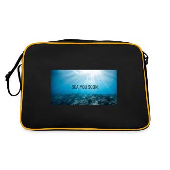Meer - und Strandliebe - Retro Tasche - Schwarz/Gold - Hinten