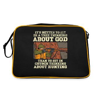HUNTING: Thinking About Hunting - Retro Tasche - Schwarz/Gold - Hinten