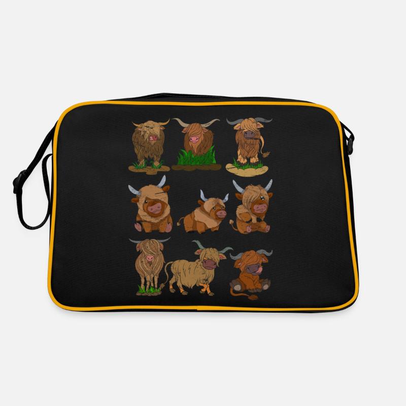 Scottish Highland Cattle Retro Bag