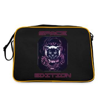 Space Cat - Retro Tasche - Schwarz/Gold - Hinten
