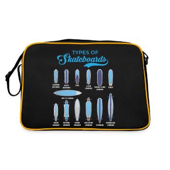 Types of Skateboards Boy Design - Retro Bag - black/gold - Back