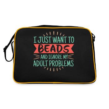 Beading And Adult Problems Humor - Retro Bag - black/gold - Back