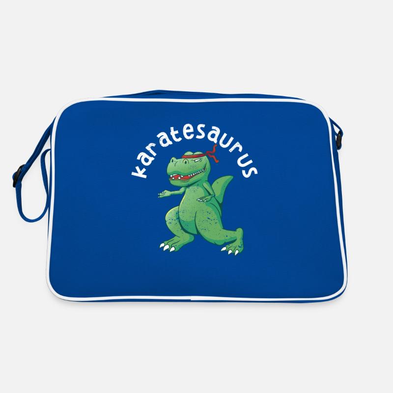 Karatesaurus Trex Karate Lustig Dinosaurier Kampf Retro Tasche