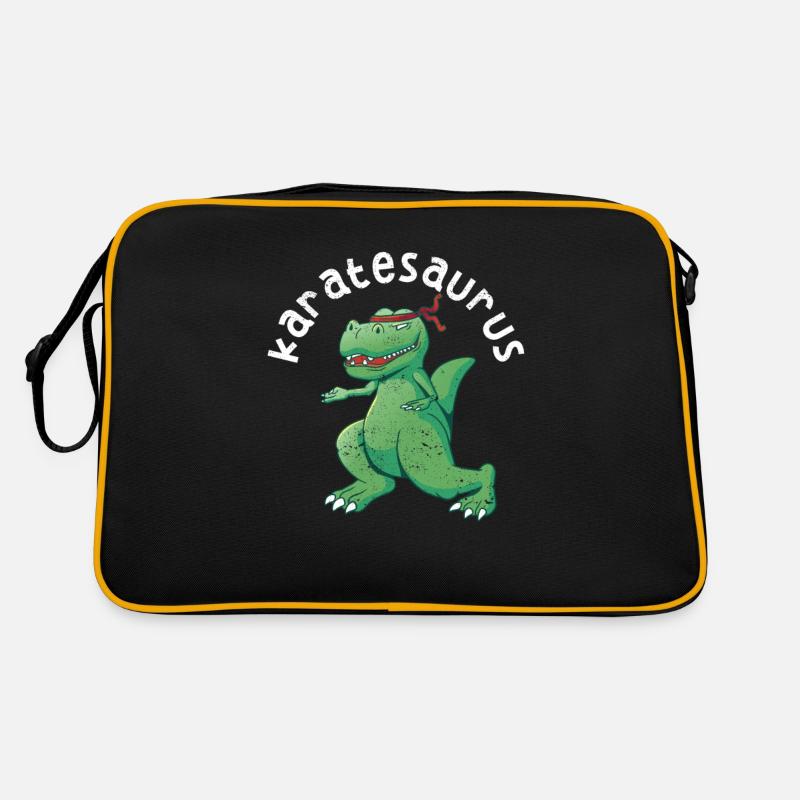 Karatésaurus Trex Karaté Drôle De Combat de Dinosaures Sac Retro