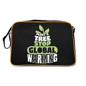 Trees Stop Global Warming - Retro Bag - black/gold - Back