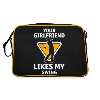 Votre petite amie aime mon swing Fun Golf - Sac Retro - noir/or - Dos
