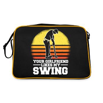 Votre petite amie aime mon swing Fun Golf - Sac Retro - noir/or - Dos