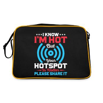 Je sais que je suis chaud mais votre hotspot est plus drôle - Sac Retro - noir/or - Dos