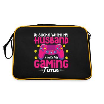 It Sucks When My Husband Limits My Gaming Time - Retro Bag - black/gold - Back