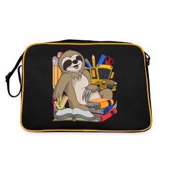 School Animal Motif Gift School Beginners Sloth - Retro Bag - black/gold - Back