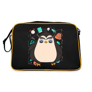 School Animal Motif Gift School Beginners Penguin - Retro Bag - black/gold - Back