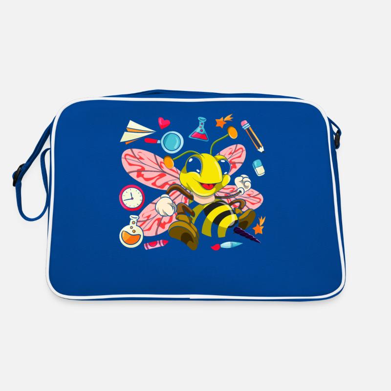 Schule Tiermotiv Geschenk Schulanfänger Biene Retro Tasche