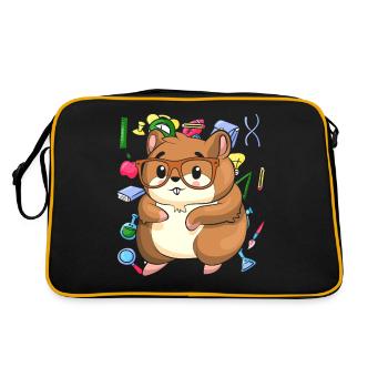 School Animal Motif Gift School Beginners Hamster - Retro Bag - black/gold - Back