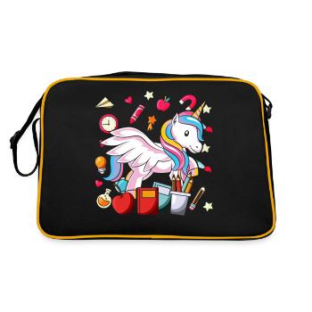 School Animal Motif Gift School Beginners Unicorn - Retro Bag - black/gold - Back