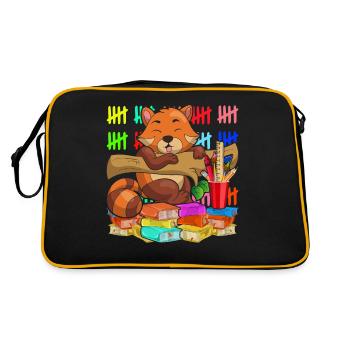 School Animal Gift School Beginners Red Panda - Retro Bag - black/gold - Back