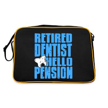 Retired Dentist Hello Pension Funny Dentist - Retro Tasche - Schwarz/Gold - Hinten