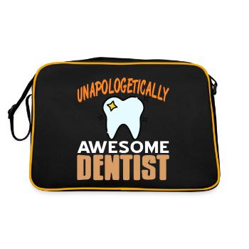 Unapologetically Awesome Dentist Cool Dentist - Retro Tasche - Schwarz/Gold - Hinten