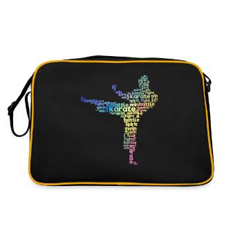 Karaté Arts Martiaux Mot Nuage Okinawa Japonais - Sac Retro - noir/or - Dos