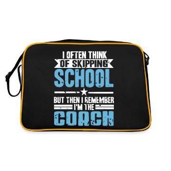 I Often Think Of Skipping School Funny Coach - Retro Bag - black/gold - Back