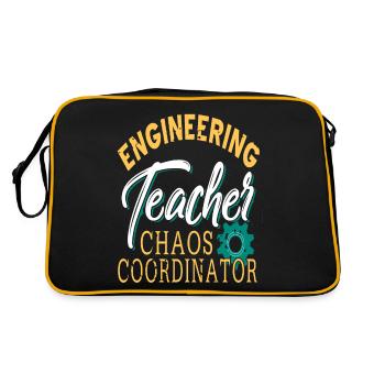 Vintage Engineering Teacher Chaos Coordinator - Retro Tasche - Schwarz/Gold - Hinten