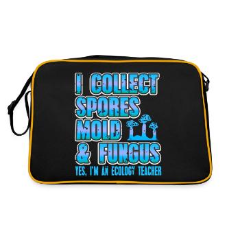 I Collect Spores Mold & Fungus Ecology Teacher - Retro Bag - black/gold - Back