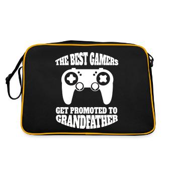 Le grand-père joueur dit Gamer Grandpa Gaming Gambling - Sac Retro - noir/or - Dos