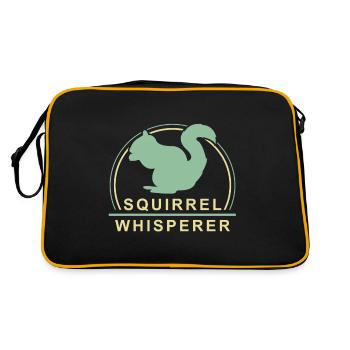 The Squirrel Whisperer - Retro Tasche - Schwarz/Gold - Hinten