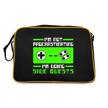 Im Not Procrastinating Im Doing Side Quests - Retro Tasche - Schwarz/Gold - Hinten
