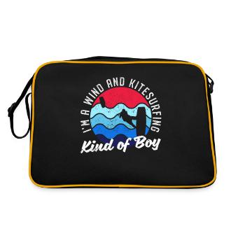 I am a windsurfing and kitesurfing boy kitesurfer - Retro Bag - black/gold - Back
