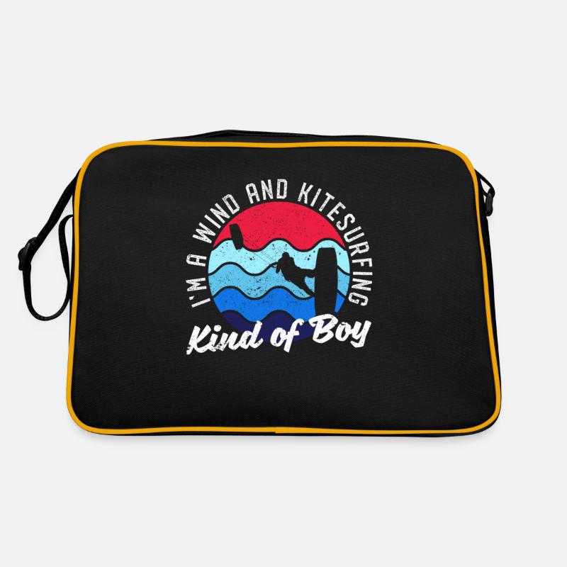 Ich bin ein Wind- und Kitesurfing-Junge Kitesurfer Retro Tasche