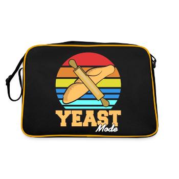 Yeast Mode Funny Retro Baker T-Shirt Present Gift - Retro Bag - black/gold - Back