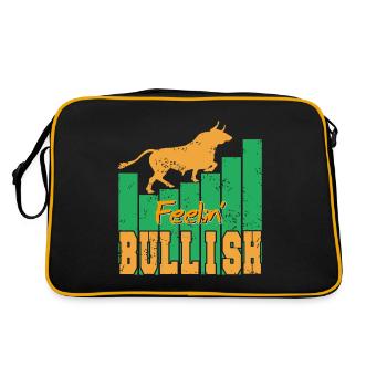 Feelin' Bullish Awesome Vintage Investor Design - Sac Retro - noir/or - Dos