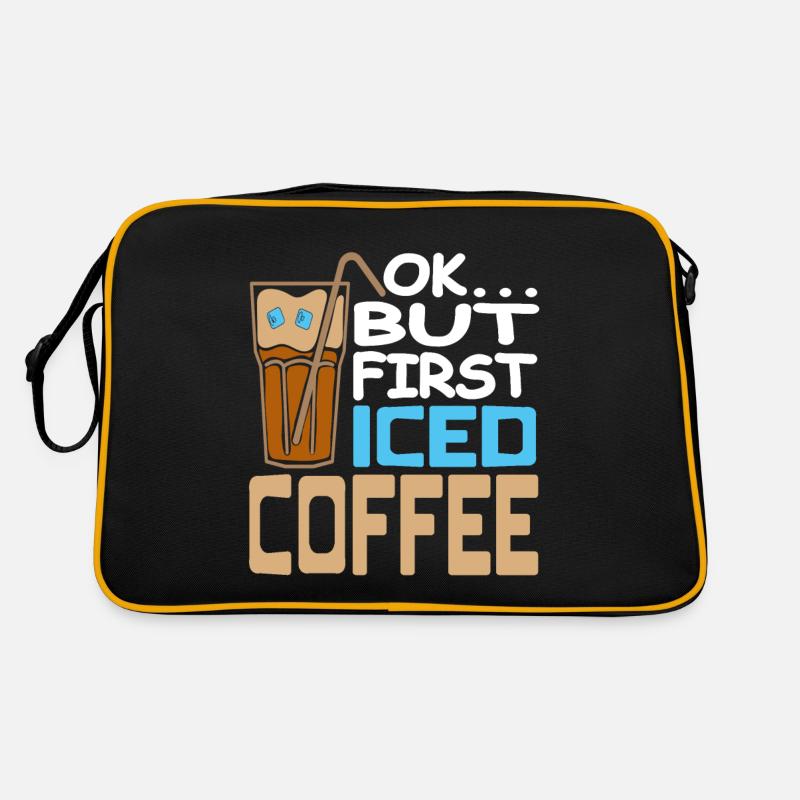 Ok… But First Iced Coffee Funny Designs Tee Retro Tasche