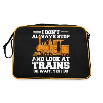 I Don't Always Stop And Look At Trains - Retro Bag - black/gold - Back