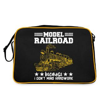 Model Railroad I Don't Mind Hardwork - Retro Bag - black/gold - Back