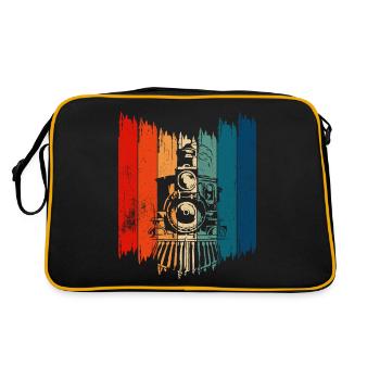 Vintage Steam Train Retro Model Railroad - Retro Bag - black/gold - Back