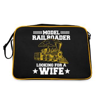 Model Railroader Looking For A Wife - Retro Bag - black/gold - Back